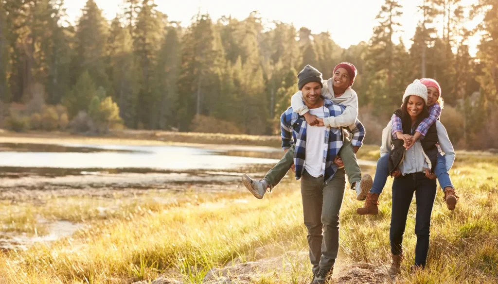 family hiking