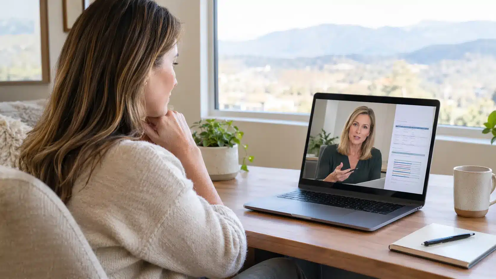 Clinician reviewing lab results with a patient on a video visit